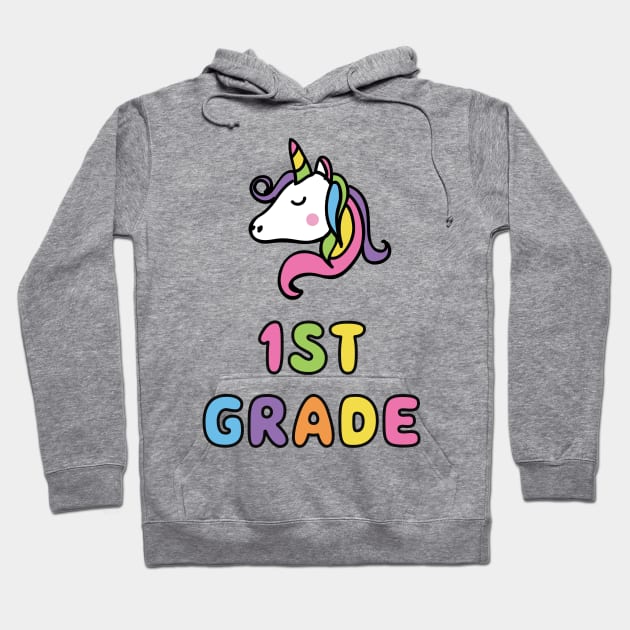 1st Grade Back To School Unicorn Hoodie by fizzyllama